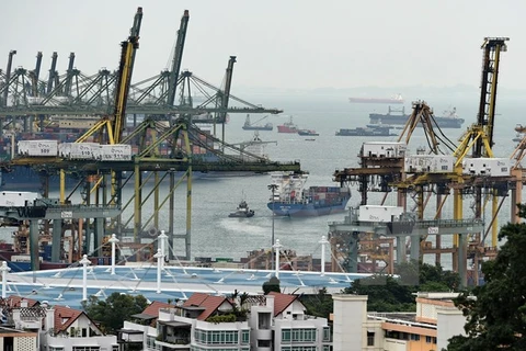 Toàn cảnh cảng container Pasir Panjang PSA, Singapore. (Nguồn: AFP/TTXVN)