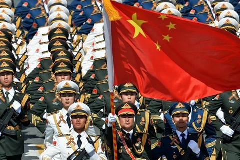 Binh lính Trung Quốc tại lễ duyệt binh kỷ niệm Ngày chiến thắng 9/5. (Nguồn: Sputnik)