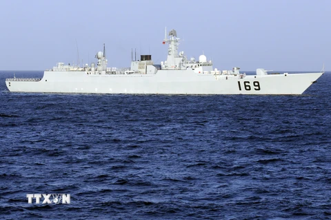 Tàu khu trục Trung Quốc DDG-169 Wuhan. Ảnh minh họa. (Nguồn: AFP/TTXVN)