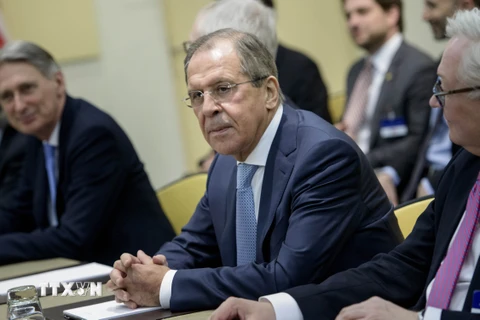 Ngoại trưởng Nga Sergei Lavrov tại bàn đàm phán về hạt nhân Iran. (Nguồn: AFP/TTXVN)