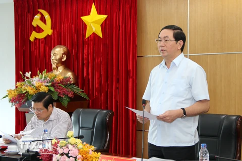 Đại tướng Trần Đại Quang phát biểu tại buổi làm việc. (Ảnh: Quách Lắm/TTXVN)