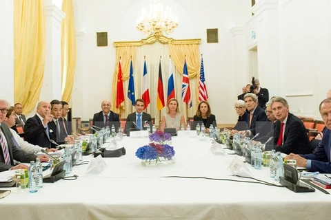 Toàn cảnh vòng đàm phán về vấn đề hạt nhân giữa Iran và nhóm P5+1 tại Vienna, Áo ngày 7/7. (Nguồn: THX/TTXVN)