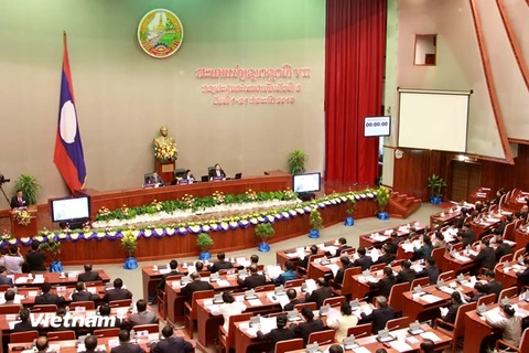 Một phiên họp của Quốc hội Lào. (Ảnh: Phạm Kiên/Vietnam+)
