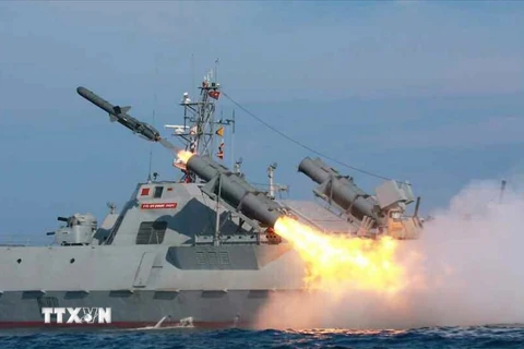 Triều Tiên bắn thử tên lửa chống hạm kiểu mới. (Nguồn: Yonhap/TTXVN)