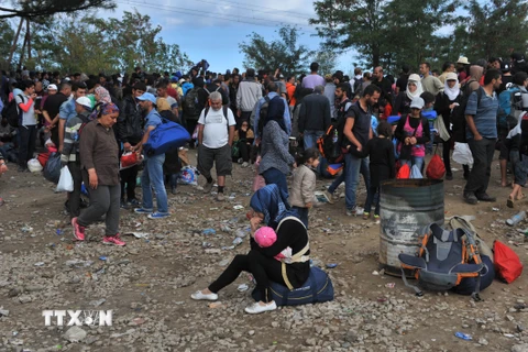 Người di cư vào châu Âu. (Nguồn: AFP/TTVXN)