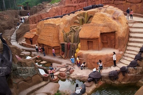 Khung cảnh buôn làng dân tộc bản địa ở Đà Lạt.