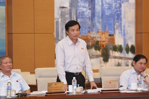 Chủ nhiệm Văn phòng Quốc hội Nguyễn Hạnh Phúc phát biểu ý kiến. (Ảnh: Phương Hoa/TTXVN)