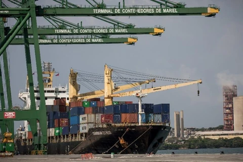 Một tàu chở hàng tại cảng Mariel gần La Habana, Cuba. (Nguồn: AFP)
