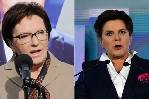 Thủ tướng Ewa Kopacz (trái) và ứng viên Beata Szydlo. (Nguồn: AP/AFP)