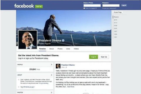 Trang Facebook của ông Obama do Tổ chức vì Hành động điều hành.