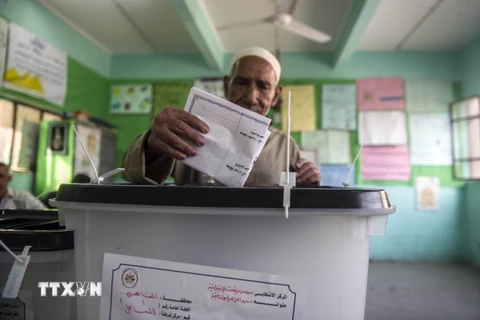 Cử tri Ai Cập bỏ phiếu tại một địa điểm bầu cử ở Cairo. (Nguồn: AFP/TTXVN)
