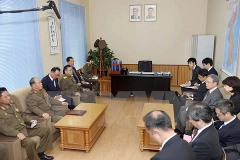 Một cuộc đàm phán về vấn đề bắt cóc tin giữa đại diện hai nước. (Nguồn: Kyodo/TTXVN)