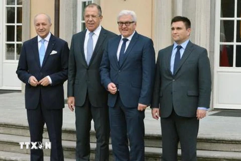 Cuộc gặp Ngoại trưởng nhóm "Bộ tứ Normandy" đánh giá việc thực hiện thỏa thuận ngừng bắn ở Ukraine hồi tháng 11. (Nguồn: AFP/TTXVN)