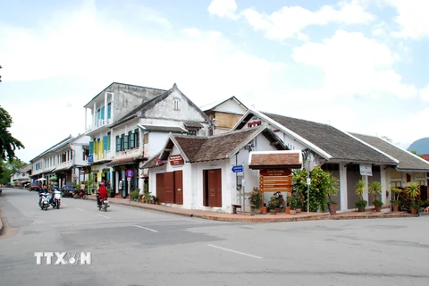 Một góc phố tại có đô Luang Prabang. (Nguồn: Phạm Kiên/TTXVN)