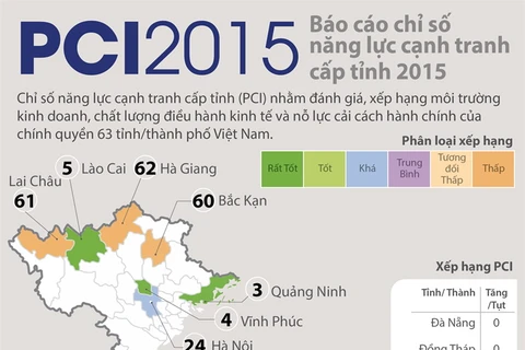 [Infographics] Báo cáo chỉ số năng lực cạnh tranh cấp tỉnh 2015