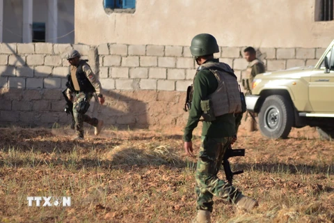 Cảnh sát đặc nhiệm Tunisia trong chiến dịch truy quét khủng bố tại thị trấn Ben Guerdane, gần biên giới Libya. (Nguồn: AFP/TTXVN)