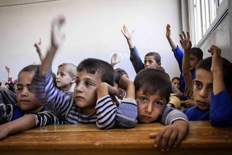 Học sinh ở Madaya, Syria. (Nguồn: AP)