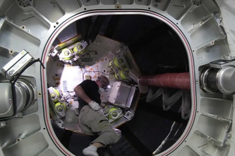 Nhà du hành Jeff Williams trong nhà ở không gian BEAM. (Nguồn: NASA)