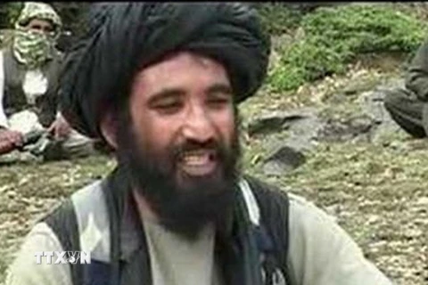 Thủ lĩnh Mullah Akhtar Mansour tại một địa điểm bí mật ở Afghanistan. (Nguồn: The Indian Express TTXVN)