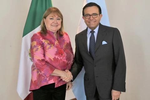 Ngoại trưởng Argentina Susana Malcorra và Bộ trưởng Kinh tế Mexico Ildefonso Guajardo. (Nguồn: eluniversal.com.mx)