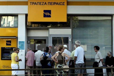 Một ngân hàng ở thủ đô Athens. (Nguồn: AFP/TTXVN)