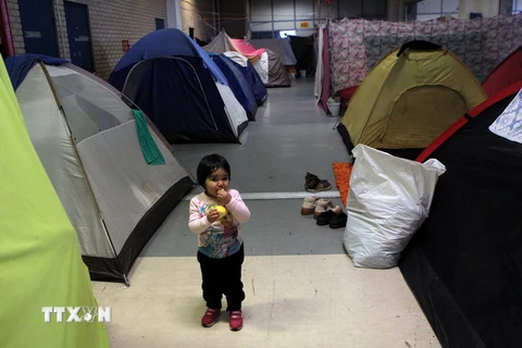 Người tị nạn và di cư tại cơ sở tiếp nhận người tị nạn ở sân bay cũ Elliniko, Hy Lạp. (Nguồn: THX/TTXVN)