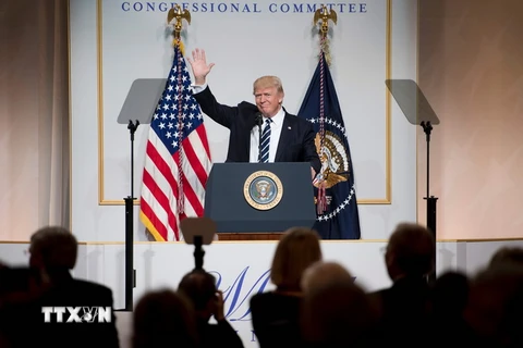 Tổng thống Mỹ Donald Trump phát biểu trong cuộc họp tại Washington, DC ngày 21/3. (Nguồn: AFP/TTXVN)