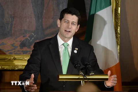 Chủ tịch Hạ viện Mỹ Paul Ryan tại một sự kiện ở Washington, DC ngày 16/3. (Nguồn: EPA/TTXVN)