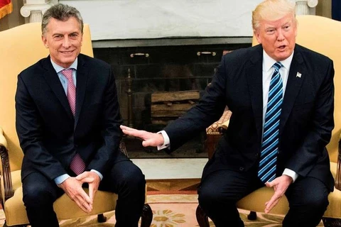 Tổng thống Mauricio Macri và người đồng cấp Donald Trump. (Nguồn: AFP)