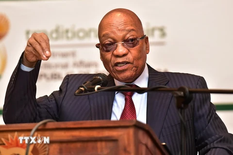 Tổng thống Nam Phi Jacob Zuma phát biểu tại Johannesburg. (Nguồn: EPA/TTXVN)