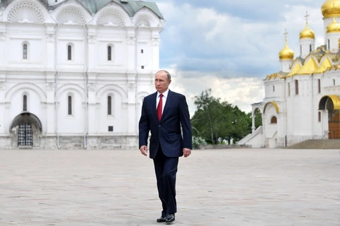 Tổng thống Vladimir Putin tại thủ đô Moskva ngày 12/6. (Nguồn: AFP/TTXVN)