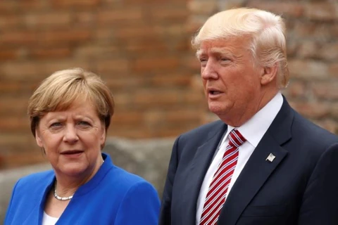 Thủ tướng Đức Angela Merkel và Tổng thống Mỹ Donald Trump. (Nguồn: Reuters)