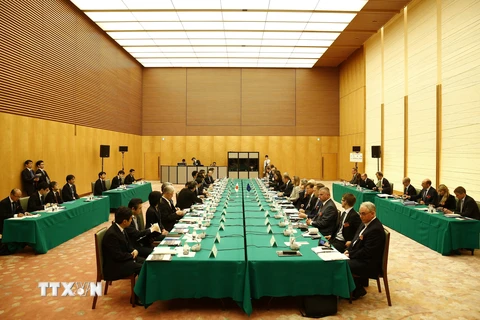 Quang cảnh một Hội nghị cấp cao Nhật Bản-EU. (Nguồn: AFP/TTXVN)