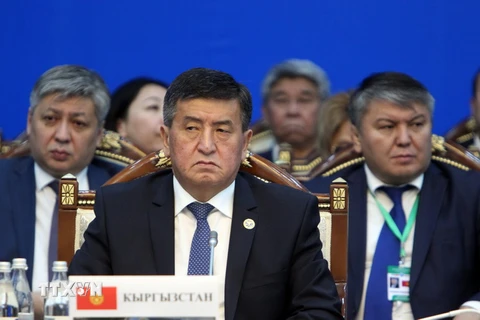 Thủ tướng Sooronbay Jeenbekov tại một hội nghị. (Nguồn: EPA/TTXVN)