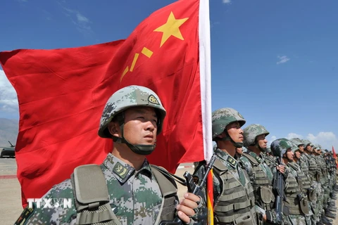 Binh sỹ quân đội Trung Quốc tham gia cuộc tập trận chung tại Balykchy, Kyrgyzstan, ngày 19/9/2016. (Nguồn: AFP/TTXVN)