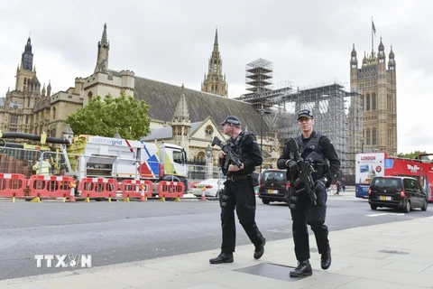 Cảnh sát Anh tuần tra ở London ngày 17/9. (Nguồn: THX/TTXVN)