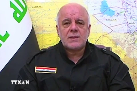 Thủ tướng Iraq Haider al-Abadi phát biểu tại Tal Afar. (Nguồn: AFP/TTXVN)