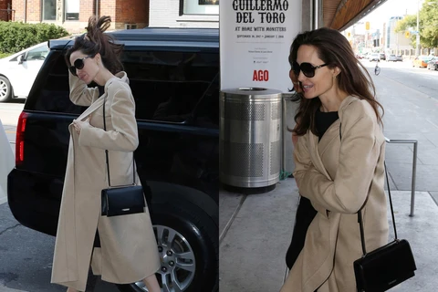 Angelina Jolie thanh lịch đậm chất Pháp với túi xách của Saint Laurent