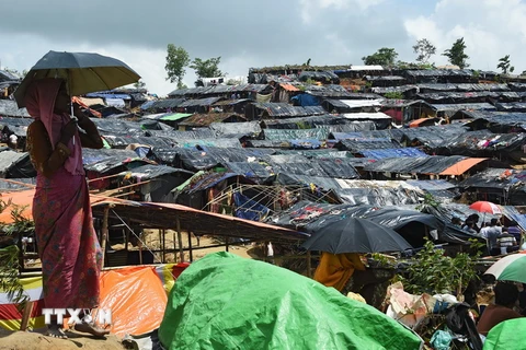 Người Hồi giáo Rohingya lánh nạn taị trại tị nạn Balukhali ở Ukhia, Bangladesh ngày 21/9. (Nguồn: AFP/TTXVN)