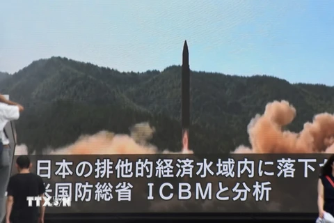 Vụ phóng thử tên lửa của Triều Tiên. (Nguồn: AFP/TTXVN)