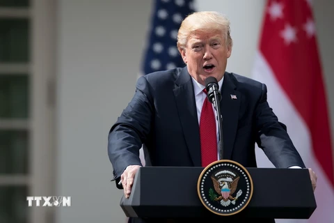 Tổng thống Mỹ Donald Trump phát biểu tại Washington, DC. (Nguồn: THX/TTXVN)