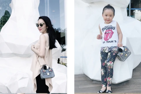 Linh Nga và con gái Luna đồng điệu với những hình ảnh ngọt ngào