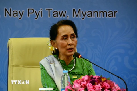 Cố vấn Nhà nước Myanmar Aung San Suu Kyi. (Nguồn: THX/TTXVN)