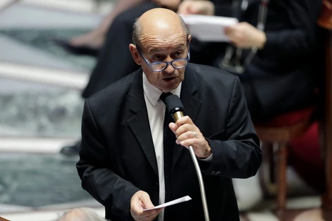 Ngoại trưởng Pháp Jean-Yves le Drian tại phiên họp Quốc hội ở Paris ngày 25/10. (Nguồn: AFP/TTXVN)