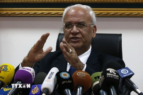 Trưởng đoàn đàm phán của Palestine Saeb Erekat. (Nguồn: AFP/TTXVN)