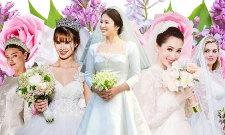 7 bộ váy cưới đình đám năm 2017 của sao Việt-Hàn, mỹ nhân Hollywood