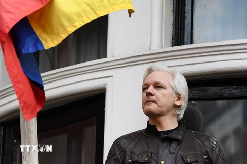 Ông Julian Assange tại Đại sứ quán Ecuador ở London, Anh năm 2017. (Nguồn: AFP/TTXVN)