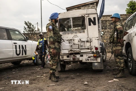 Binh sỹ thuộc MONUSCO làm nhiệm vụ tại Goma, Cộng hòa Dân chủ Congo. (Nguồn: AFP/TTXVN)