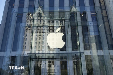 Biểu tượng Apple tại New York, Mỹ . (Nguồn: AFP/TTXVN)