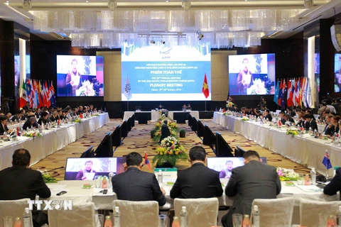 Phiên họp toàn thể 1 của Hội nghị thường niên lần thứ 26 Diễn đàn nghị viện châu Á-Thái Bình Dương. (Ảnh: An Đăng/TTXVN)